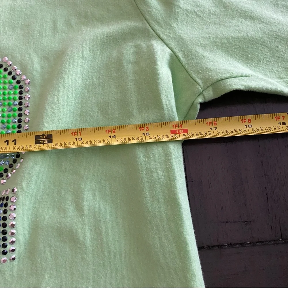 VTG Christine Alexander Bedazzled "12" Women's Green Top‎ Size M - Picture 13 of 13